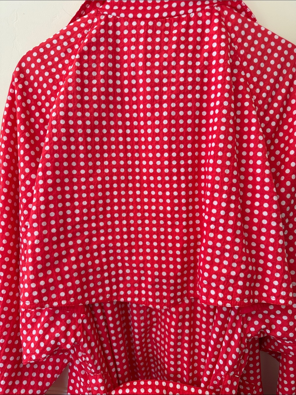 Whimsy Red White Polka Dot Rain Trench Coat Jacket by Mosaic Size XL - Picture 8 of 8